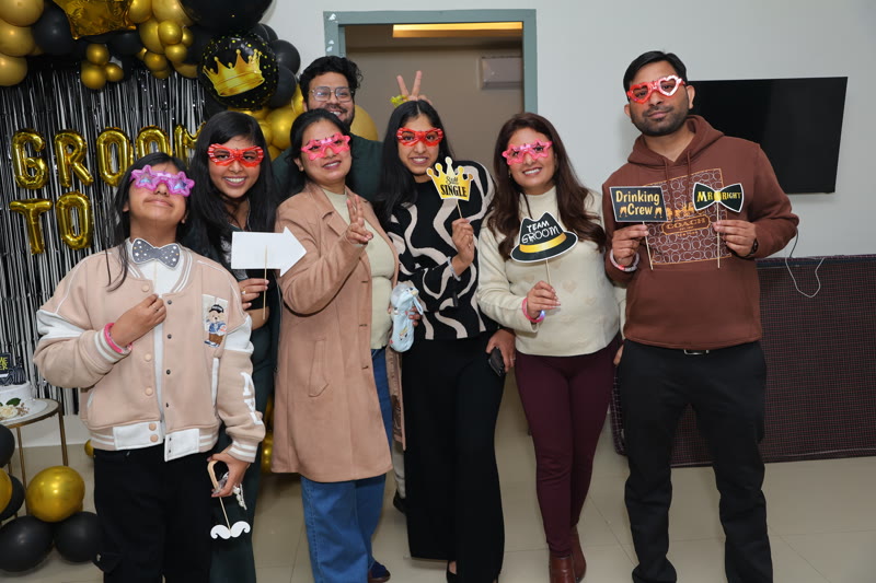 Bachelor party decor setup